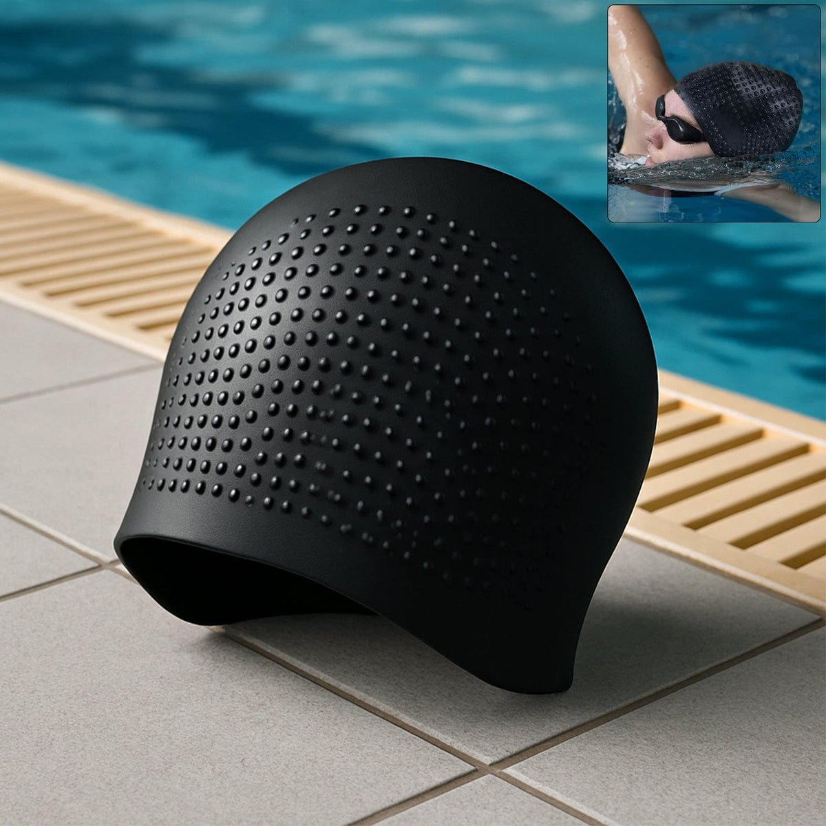 Konex Premium Silicone Waterproof Swimming Cap (1 Pc)