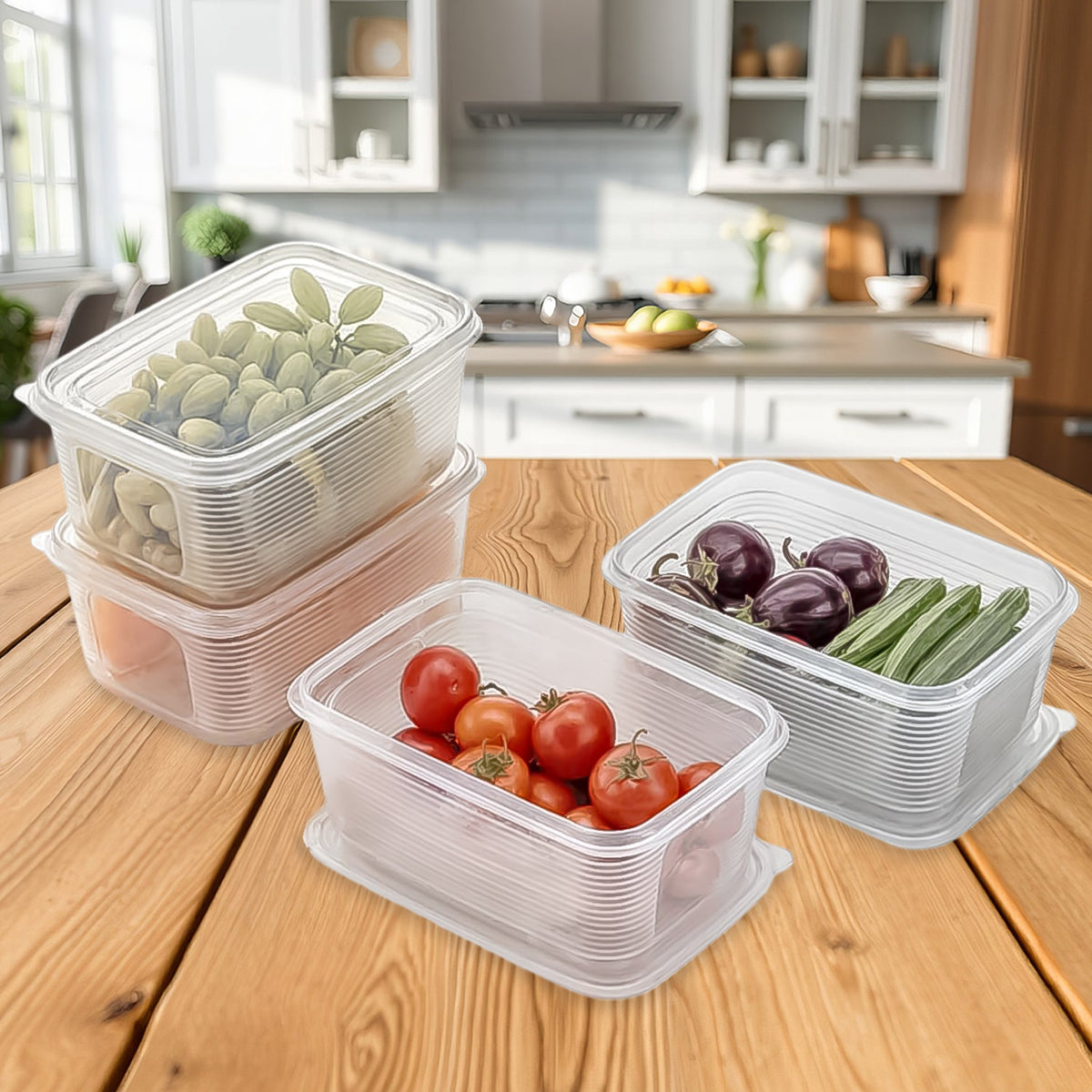 6 Pcs Multipurpose Plastic Food Storage Container Set