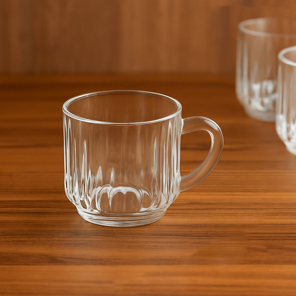 Unbreakable Transparent Plastic Tea Cups (Set of 6 Pc)
