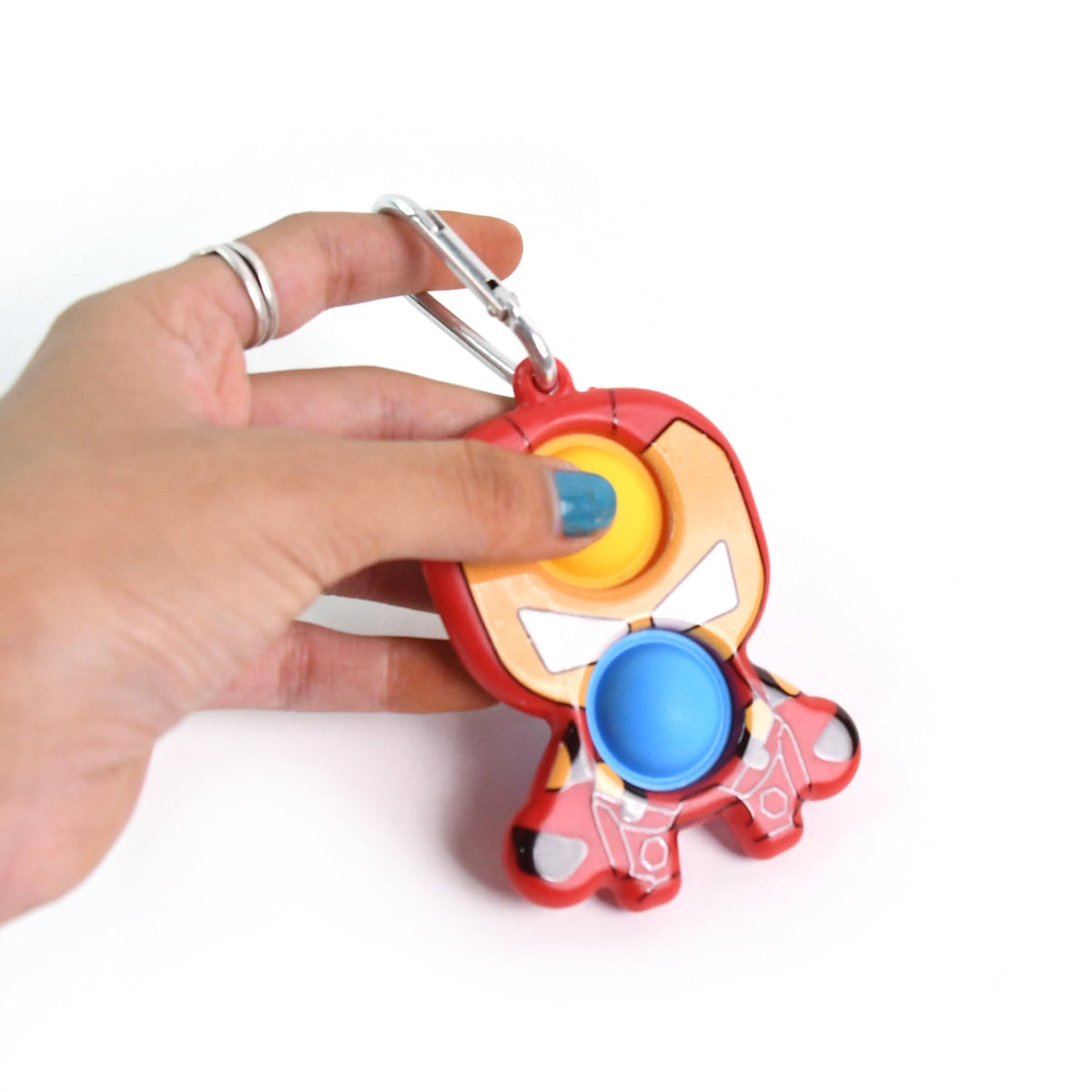 Themed Iron Man Shape Keychain Pop It Toy (1 Pc)