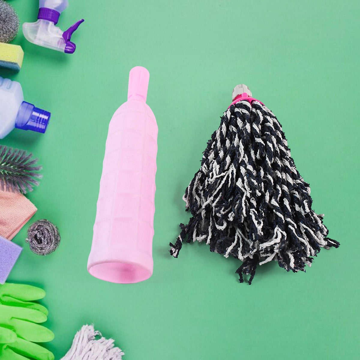 Heavy-Duty Floor Cleaning Bottle Mop Refill with Durable Plastic Bottle