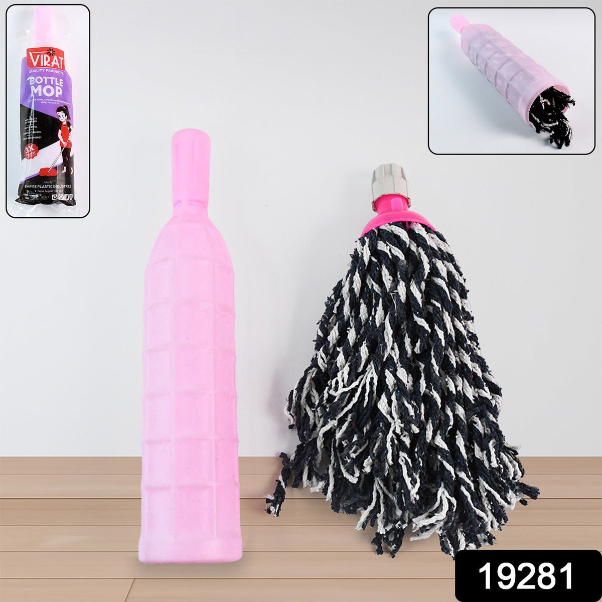 Heavy-Duty Floor Cleaning Bottle Mop Refill with Durable Plastic Bottle