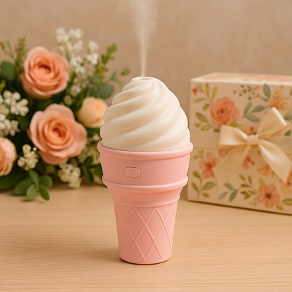 Ice Cream Cone Shape Air Freshener Humidifier (1Pc / Pink)