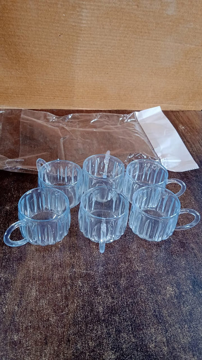Unbreakable Transparent Plastic Tea Cups (Set of 6 Pc)